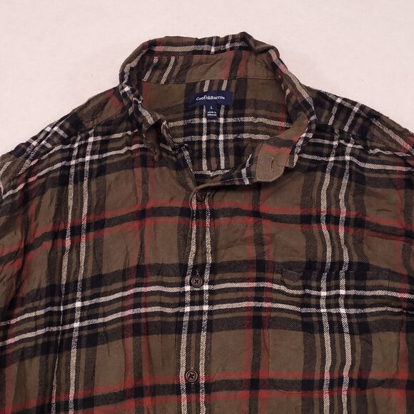 Croft & Barrow Tartan Flannel Button Up Casual Shirt Mens Size Large L Green - Picture 1 of 10